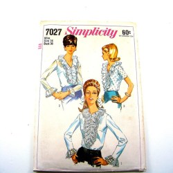 7027 1967 SS-LS RUFFLED BLOUSE PATTERN 14 34